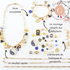 Kit Bracelet + Collier DIY – Thème Mystique / Océan / Fruits – Breloques + Chaîne Dorée – Idéal débutante & cadeau, x1 (G9554)