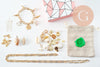 Kit Bracelet + Collier DIY – Thème Mystique / Océan / Fruits – Breloques + Chaîne Dorée – Idéal débutante & cadeau, x1 (G9554)