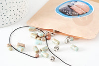 Kit Bracelet pour Homme Jaspe naturelle et zamac argenté MARIN, x1 pochette 1 bracelet (G9178)