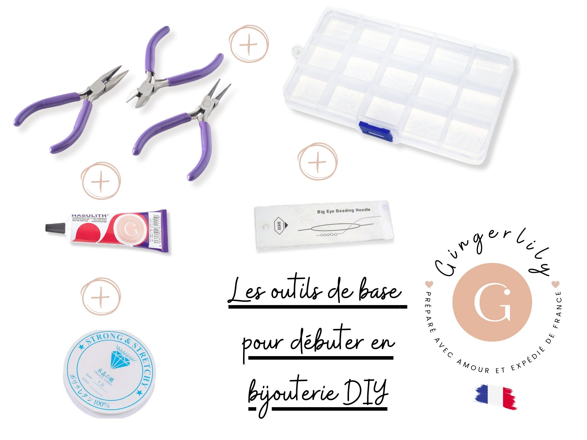 Kit Outils Débutant création bijoux DIY - les indispensables pour débuter en bijouterie DIY x1 (G1852)