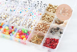 Kit boite mix de perles lettres et accessoires, x1 (G9712)
