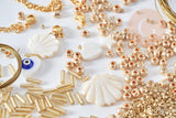 Kit création 5 Bracelets perles et nacre Mykonos Jaune ou Bleu, x1 (G8751)