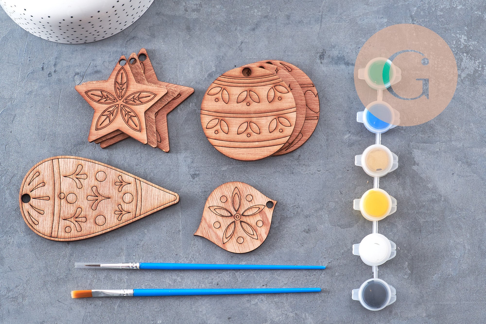 Kit création Décoration pour sapin en Bois à peindre x1 (G10919)