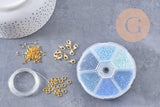 Kit de perles rocaille façon Miyuki Mix bleu, x1 (G9194)