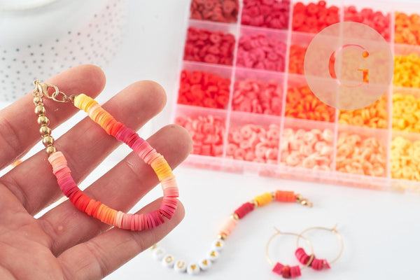 Kit mix de perles heishi Rouge orange x1 G9608