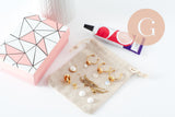 Kit parure de bijoux cabochon pierre naturelle, Coffrets et kits pour la création de bijoux fantaisie DIY, x1 (G9557)