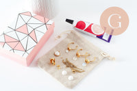 Kit parure de bijoux cabochon pierre naturelle, Coffrets et kits pour la création de bijoux fantaisie DIY, x1 (G9557)