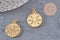 Médaille serpent laiton doré 18k cristal,sans nickel,pendentif animal, Pendentif zircon,18.5mm, x1 G5518