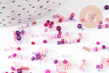 Mélange perles rocaille camaïeu rose fuchsia violet, x10gr (G9510)