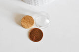 Mini cloche en verre et support en liège 36.5mm, x1 (G0763)