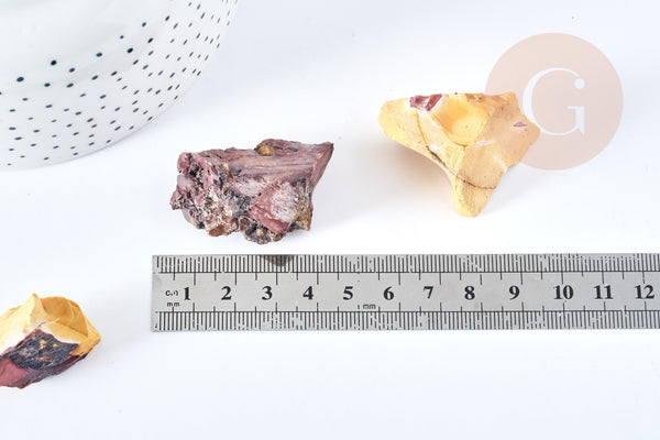 Mookaite naturelle brute 30-42mm, pierre naturelle pour création bijoux lithothérapie, x1 (G8631)