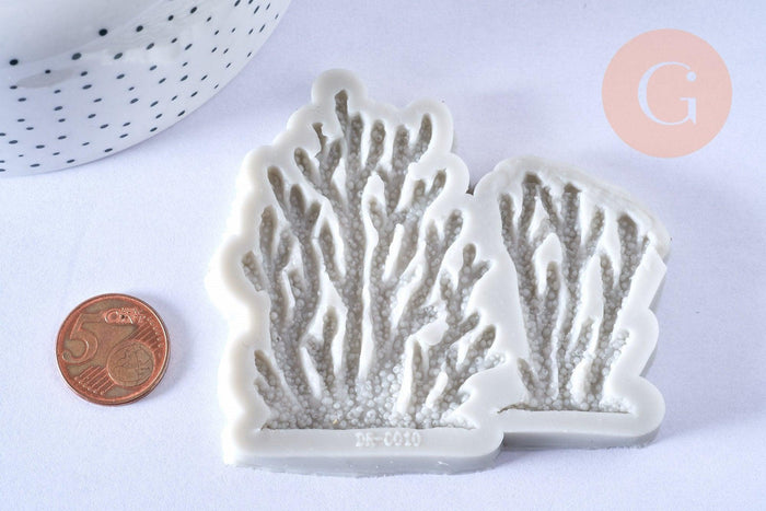Moule corail fabrication bijoux résine patisserie 77x86mm, x1 (G6291)