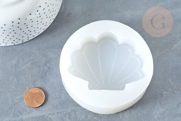 Moule en silicone coquillage bougie savons bijoux 9.2cm, x1 (G7328)