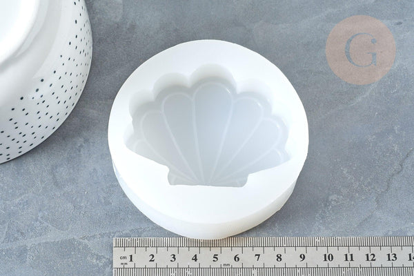 Moule en silicone coquillage bougie savons bijoux 9.2cm, x1 (G7328)