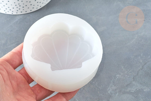 Moule en silicone coquillage bougie savons bijoux 9.2cm, x1 (G7328)