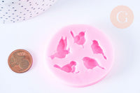 Moule en silicone oiseau 54x61mm, Moule patisserie, moule en silicone pour réaliser des bijoux avec inclusion en résine, x1 G6770