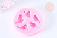 Moule en silicone oiseau 54x61mm, Moule patisserie, moule en silicone pour réaliser des bijoux avec inclusion en résine, x1 G6770