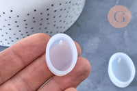 Moule en silicone ovale pendentif 28mm, moule en silicone pour réaliser des bijoux avec inclusion en résine, x1 G6948