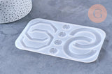 Moule en silicone pour fabrication boucles créoles résine, x1 (G3364)