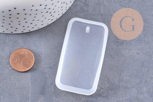 Moule en silicone rectangle pendentif 66.5mm, x1 (G10166)