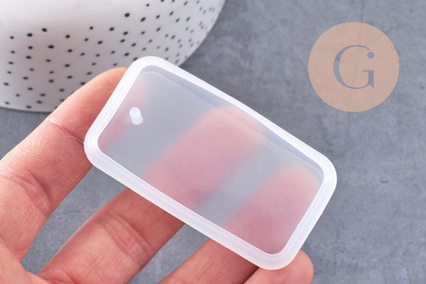 Moule en silicone rectangle pendentif 66.5mm, x1 (G10166)