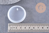 Moule en silicone rond pendentif 42mm, moule en silicone pour réaliser des bijoux avec inclusion en résine, x1 (G10165)