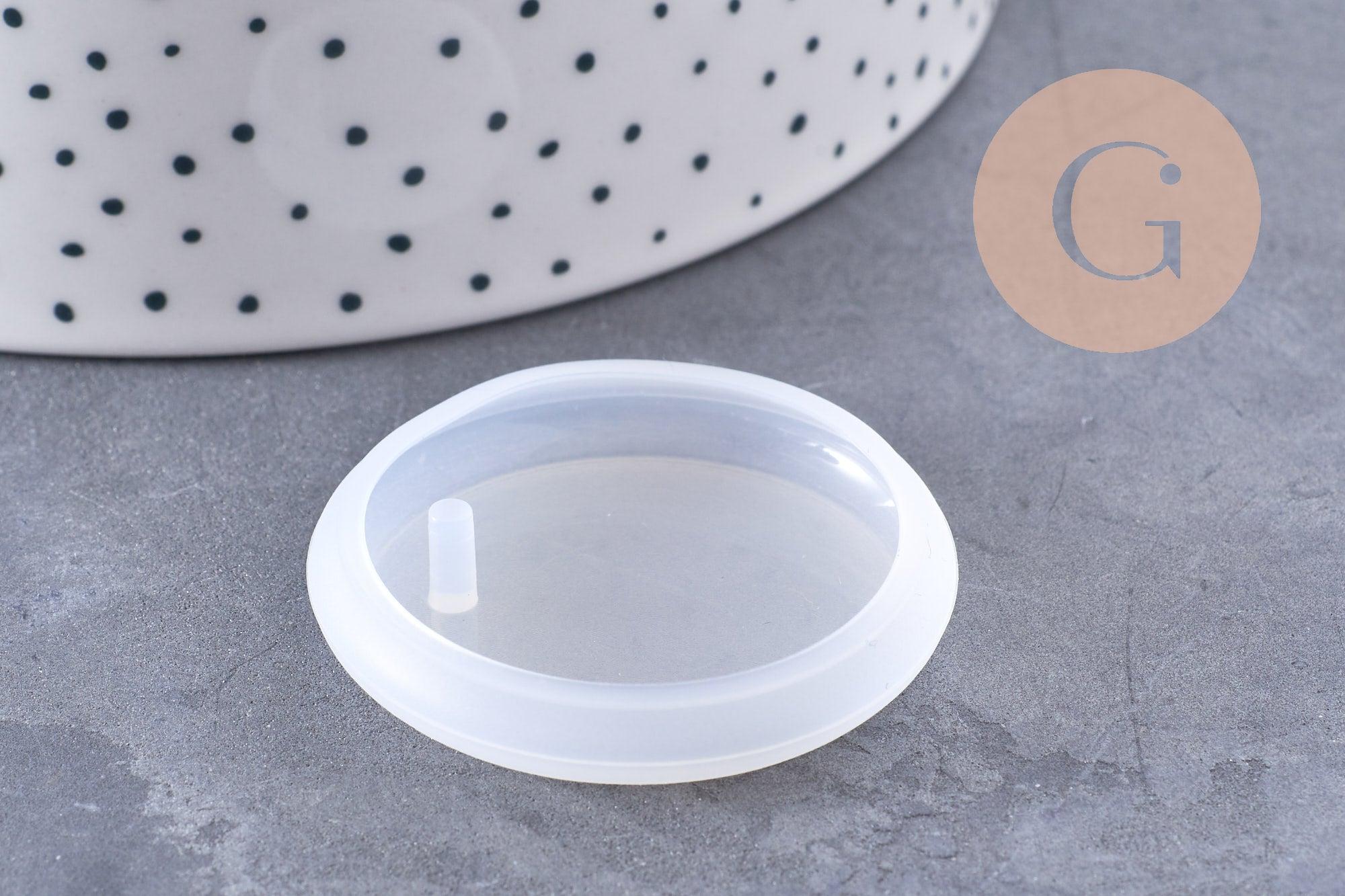 Moule en silicone rond pendentif 42mm, moule en silicone pour réaliser des bijoux avec inclusion en résine, x1 (G10165)