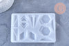 Moule géométrique fabrication boucles pendentif résine, moule en silicone pour réaliser des bijoux avec inclusion en résine, x1 G6300