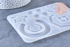 Moule pour fabrication boucles cercle hexagone coeur résine, moule en silicone pour réaliser des bijoux avec inclusion résine, x1 G5893