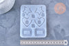 Moule pour fabrication boucles coeur étoile résine, un moule en silicone pour réaliser des bijoux avec inclusion en résine, x1 (G4579)