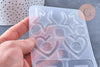 Moule pour fabrication boucles coeur étoile résine, un moule en silicone pour réaliser des bijoux avec inclusion en résine, x1 (G4579)