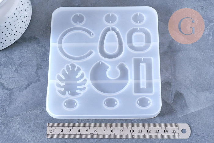 Moule pour fabrication boucles créoles résine, un moule en silicone pour réaliser des bijoux avec inclusion en résine, x1 G3864