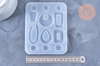 Moule pour fabrication boucles créoles résine, un moule en silicone pour réaliser des bijoux avec inclusion en résine, x1 G4177