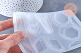 Moule silicone géométrique fabrication boucles pendentif résine, x1 (G6300)