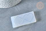 Moule silicone pendentif décoration forme cœur résine 63mm, x1 (G7990)
