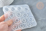 Moule silicone pour fabrication bague décoration forme anneau résine 123x108x7mm, x1 (G7989)