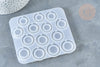 Moule silicone pour fabrication bague décoration forme anneau résine 123x108x7mm, x1 (G7989)