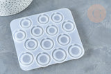 Moule silicone pour fabrication bague décoration forme anneau résine 123x108x7mm, x1 (G7989)