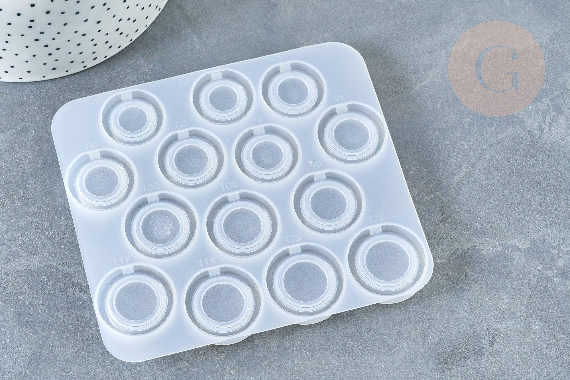 Moule silicone pour fabrication bague décoration forme anneau résine 123x108x7mm, x1 (G7989)