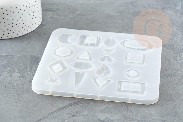 Moule silicone pour fabrication pendentifs boucles créoles, x1 (G4176)