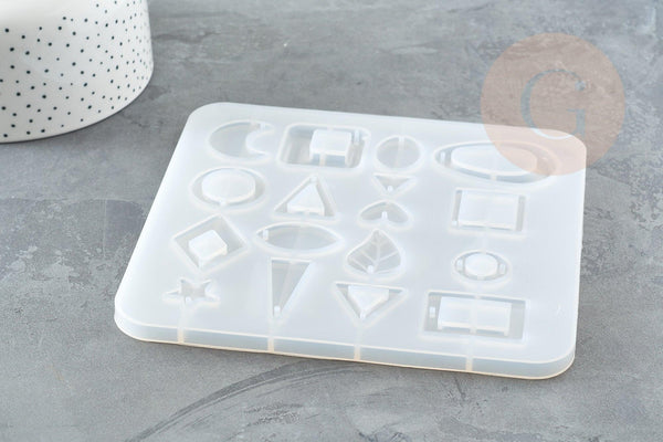 Moule silicone pour fabrication pendentifs boucles créoles, x1 (G4176)