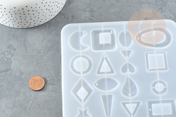 Moule silicone pour fabrication pendentifs boucles créoles, x1 (G4176)