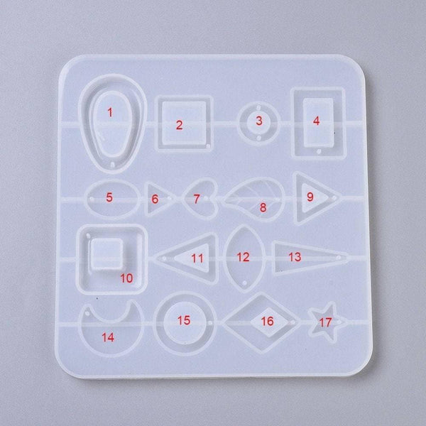 Moule silicone pour fabrication pendentifs boucles créoles, x1 (G4176)