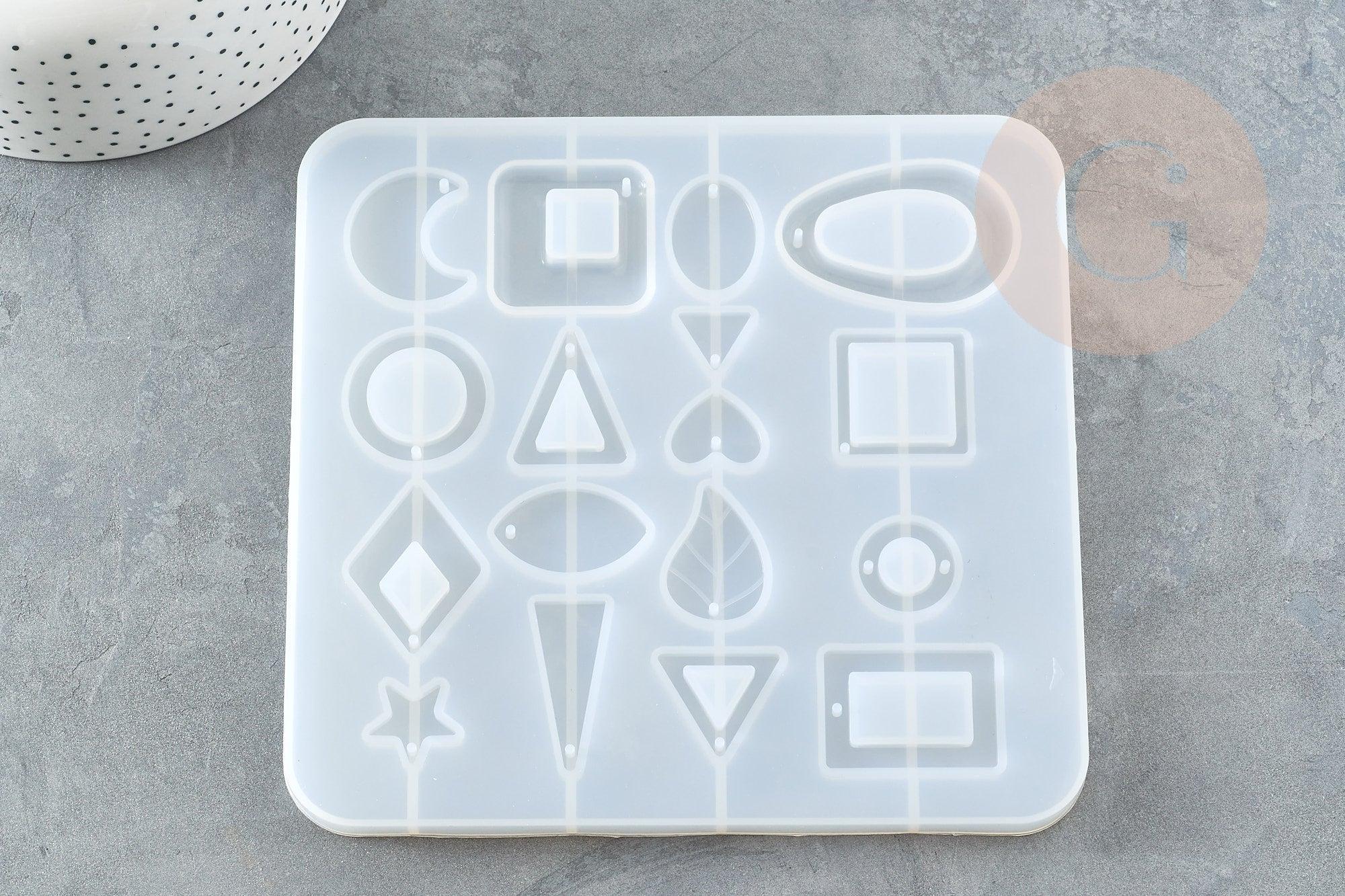 Moule silicone pour fabrication pendentifs boucles créoles, x1 (G4176)