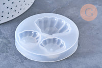 Moules Silicone coquillage 62mm résine UV ou époxy, x1 (G7269)