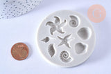 Moules en silicone COQUILLAGES pour résine 6.7cm, x1 (G5096)