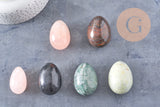 Oeuf en pierre Quartz rose Jaspe oeil tigre naturel Jade agate brut roulé,litotherapie, oeuf de décoration pierre naturel, x1 (G4806)