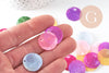 Pastilles rondes nacre multicolore translucide, pendentif nacre,coquillage naturel, nacre naturelle,20mm, x10 (G2378)