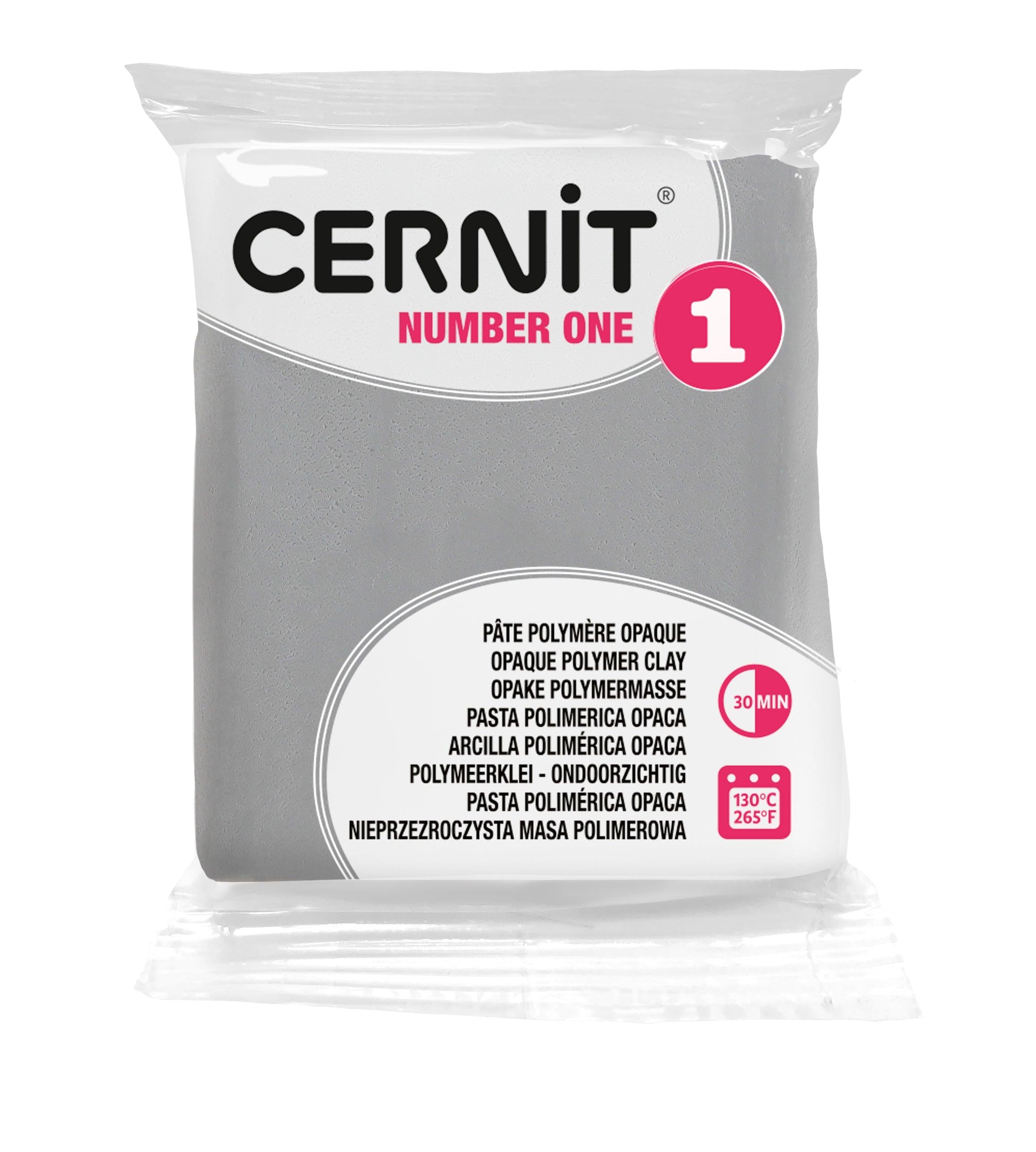 Pâte polymère Cernit Number one opaque - Gris x56g (G10425)