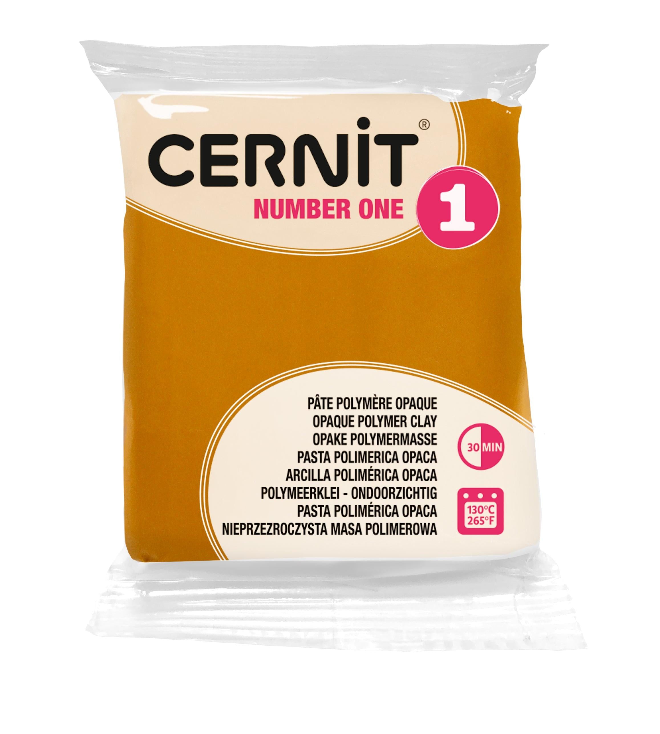 Pâte polymère Cernit Number one opaque - Ocre Jaune x56g (G10428)